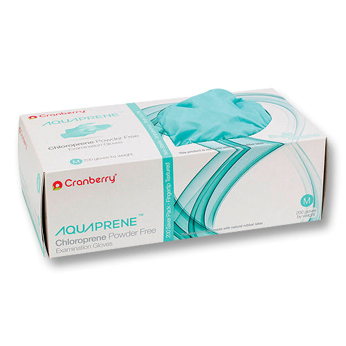 Cranberry CR3027 AquaPrene Chloroprene Examination Gloves Medium 200/Box Cranberry CR3027 AquaPrene Chloroprene Examination Gloves Medium 200/Box